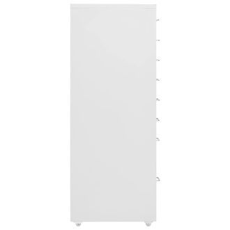 Berkfield Home Mobile File Cabinet Grey 28x41x109 cm Metal in White | Size: 28 x 41 x 109 cm