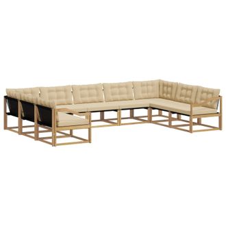 vidaXL Conjunto De Sof&aacute;s De Exterior 9 Uds. Y Beige Vidaxl