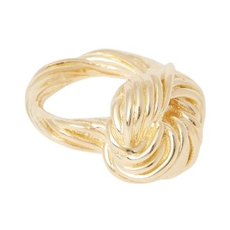 Bottega Veneta Twisted Knot Ring - female - Bottega Veneta - Rings - Yellow - 54 MM - Accessories