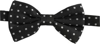 Dolce & Gabbana Polka Dot Silk Bow Tie - Black