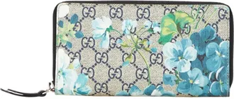 Gucci Gg Supreme Beige Blue Gg Supreme Coin Purse/Coin Case (Pre-Owned)