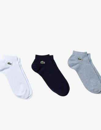 Lacoste Mens Lacoste Mens Pack of 3 Pairs of Low Sport Trainer Socks - Black/Blue - Size: 9/9.5/11.5/11/10.5/10/12