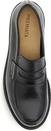 Premiata Mens Leather Loafers Black Calfskin