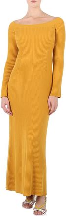 Chlo&eacute; Off-shoulder Ribbed Knit Maxi Dress, Size Medium