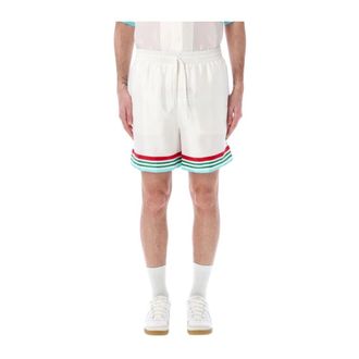 Casablanca Casual Shorts, male, White, L, Minimalist Casual Shorts