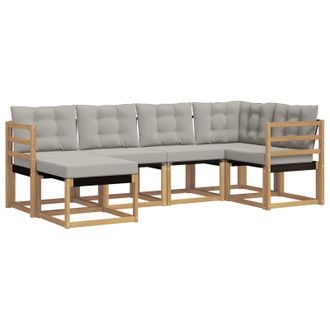 vidaXL Conjunto De Sof&aacute;s De Exterior 6 Pcs Blanco Y Gris Claro Vidaxl