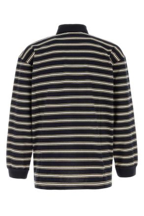 Bottega Veneta Mens Righe Polo Shirt Navy Cotton
