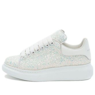 Alexander McQueen (WMNS) Alexander McQueen Oversized Glitter Sneaker Silver 558944W4SA18316