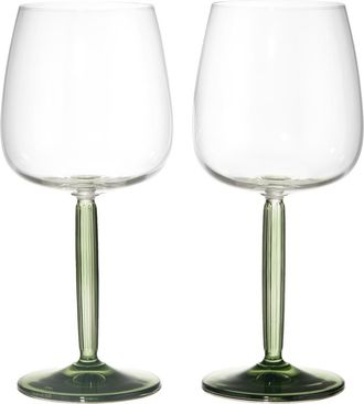 K&auml;hler Hammersh&oslash;i Set of 2 Red Wine Glasses in Green at Nordstrom