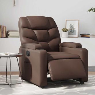 vidaXL Sill&oacute;n Reclinable El&eacute;ctrico De Cuero Sint&eacute;tico Marr&oacute;n Vidaxl