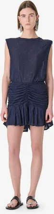 Iro Horphee Padded Shoulder Top in Anchor Blue at Nordstrom, Size Xx-Small Eu