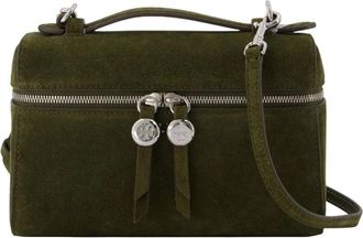 Tory Burch Romy Suede Slim Top Handle - Dames - Handtassen - Groen - ONE Size - Leer - Tassen