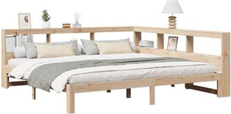 vidaXL Cama Con Estanter&iacute;a Sin Colch&oacute;n Madera Maciza De Pino 180x200cm Vidaxl