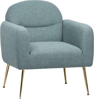 Oviala Oviala - Sillón relax en acero y tela azul