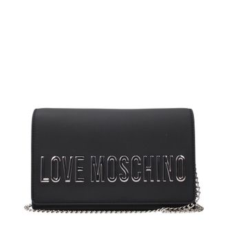 Love Moschino Damens Pochette aus Polyurethan in Schwarz/Silber