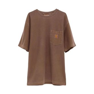 Carhartt Work in Progress Carhartt Wip, T-Shirts, male, Brown, Size: XS S/S Loose Pocket T-Shirt