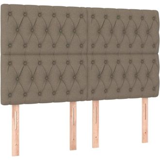 vidaXL Cabecero Con Luces Led Tela Gris Taupe 144x7x118/128 Cm Vidaxl