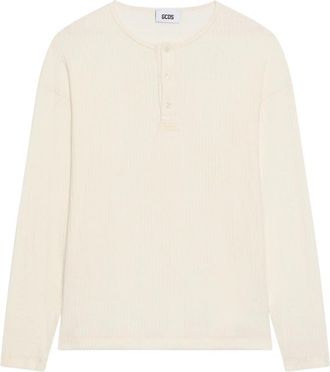 GCDS Serafino Long Sleeve Top - Heren - Longsleeves - Wit - S - Tops