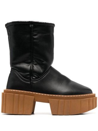 Stella McCartney Emilie platform boots - women - Fabric/PVC/Rubber - 35.5 - Black