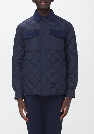 Save The Duck Giacca camicia imbottita in tessuto tecnico con collo in velluto