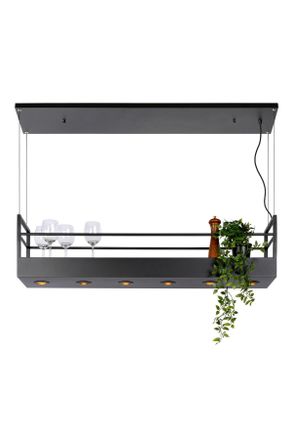 Lucide H&auml;ngeleuchte, Schwarz, Metall, 22x160x110 cm, RoHS, Reach, h&ouml;henverstellbar, Lampen & Leuchten, Leuchtenserien