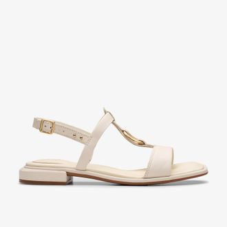 Clarks Ariany Sling Crème Leren Sandalen