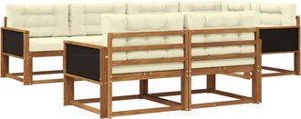 vidaXL Conjunto De Sof&aacute;s De Exterior 8 Uds. Natural Y Crema Vidaxl