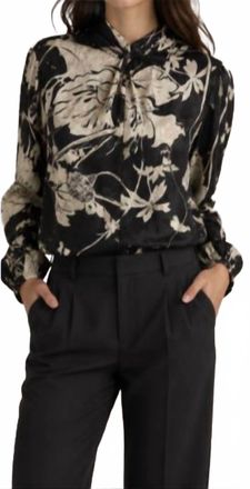 Lavender Brown Rosalee Top In Black/cream