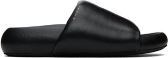 Marni Mens Leather Pouf Sandals In Black