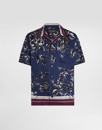 Dolce & Gabbana Peony-print Hawaii Twill Shirt - Man Shirts Multicolor 45