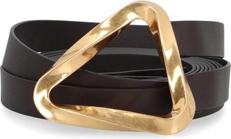 Bottega Veneta Dubbele Band Leren Riem - Dames - Riemen - Bruin - L - Leer - Accessoires