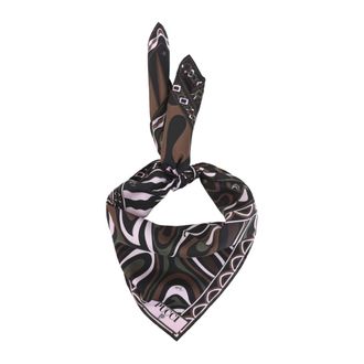 Pucci Accessoires, Dames, Roze, ONE Size, Gemengd Print Zijden Sjaal