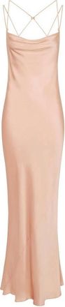 Elisabetta Franchi Red Carpet Maxi Jurk - Dames - Avondkleed - Roze - M - Satijn - Kleedjes