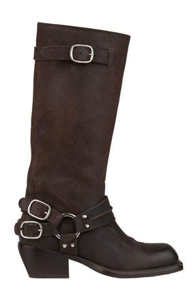 Sandro Leather buckle boots in Brown at Nordstrom, Size 35
