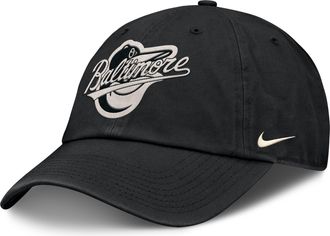 Nike Baltimore Orioles Statement Club Mens Nike Mens MLB Adjustable Hat in Black | NB0100AOLE-WYM