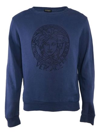 Versace medusa-embroidered sweatshirt - Blue