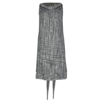 Roland Mouret Tie-Waist Tweed Mini Dress in Grey Cotton