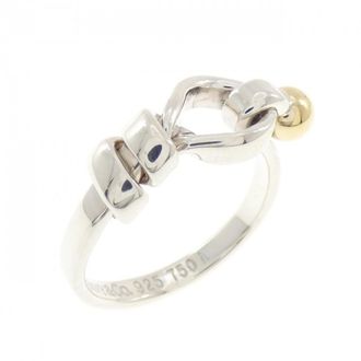 Tiffany & Co. Silver Yellow Gold Yellow Gold (18K) Silver 925 Band Ring (Pre-Owned)