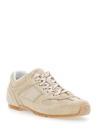 Alohas Womens Low-Top Sneakers Tb.56 Beige Suede Cow Leather Trainers