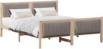 vidaXL Estructura De Cama Con Cabecera Marr&oacute;n Y Taupe 160 X 200 Cm Vidaxl