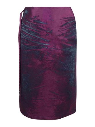 Diesel Satin denim midi skirt
