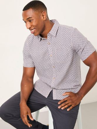 Fat Face FatFace Dusky Purple Short Sleeve Woodblock Print Shirt