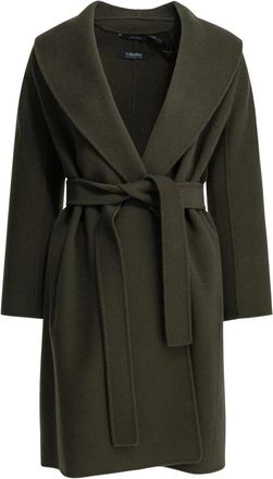 Max Mara Messi Ceintuurjas - Dames - Jas met riem - Groen - S - Wol - Jassen