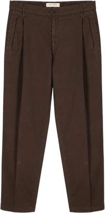 BRIGLIA 1949 Cropped Broeken - Heren - Vrijetijds broeken - Bruin - 2XL - Linnen - Broeken