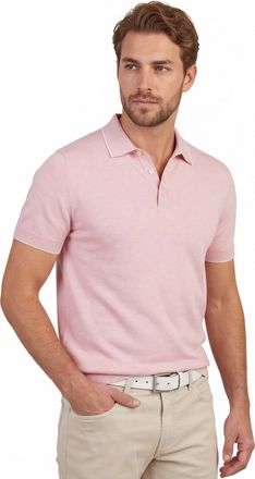 Scotland Blue Poloshirt Scotland Blue roze gem&ecirc;leerd katoen normale fit