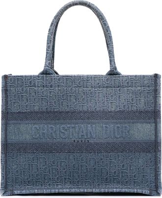 Dior Pre-owned Womens Book Tote Denim - Silver Textile - One Size