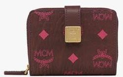 MCM Aren Brass Plate Wallet in Visetos in Cinnamon at Nordstrom