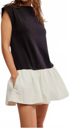 Free People Enya Mini Dress In Black Combo