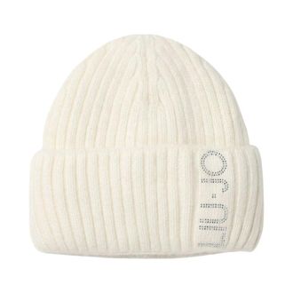 Liu Jo Accessoires, Dames, Wit, ONE Size, Wol, Witte muts met strass-details