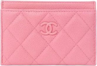 Chanel Pre-owned Wallets, female, Pink, Size: ONE SIZE Pre-owned Business card case